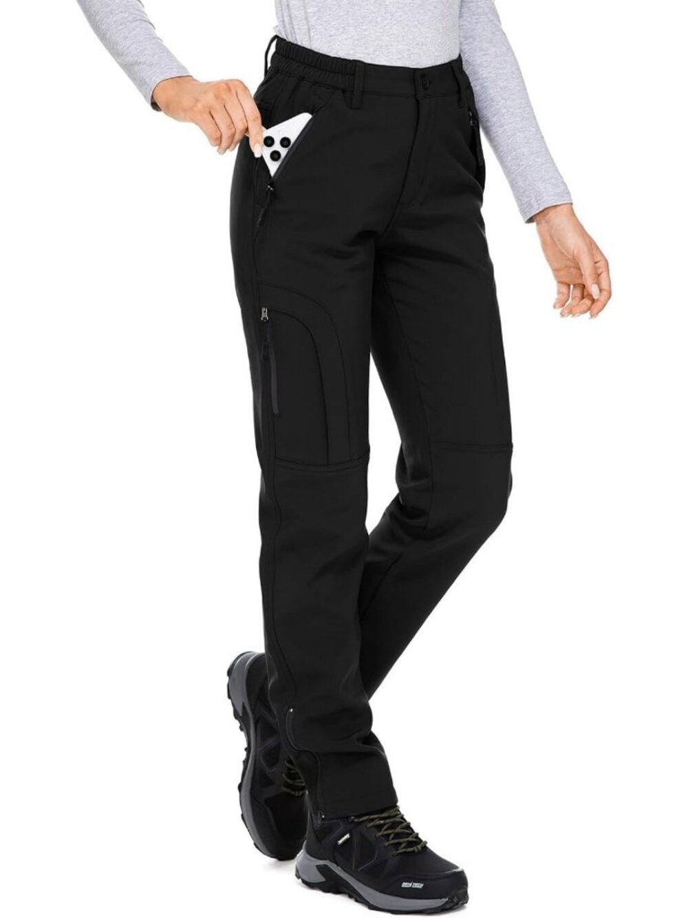 Warm Women's Waterproof Fleece-Lined Ski & Hiking Pants for Winter Adventures